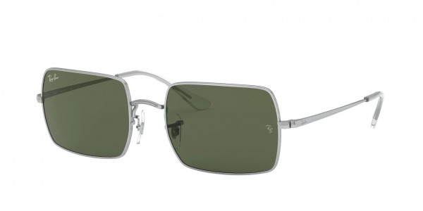 Ray-Ban RB1969 RECTANGLE Sunglasses, 914931 RECTANGLE SILVER G-15 GREEN (SILVER)