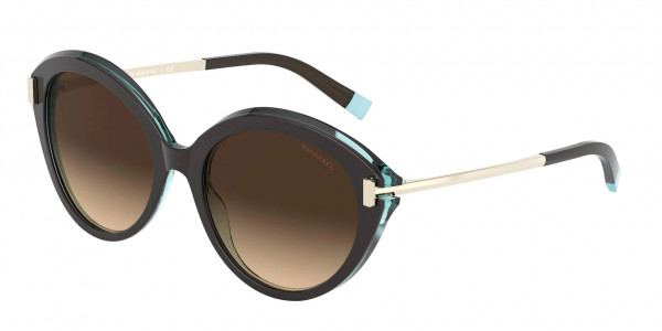 Tiffany & Co. TF4167F Sunglasses, 82863B HAVANA ON CRYSTAL TIFFANY BLUE (TORTOISE)