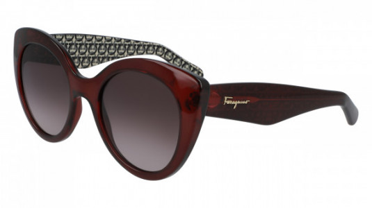 Ferragamo SF964S Sunglasses, (634) CRYSTAL BURGUNDY