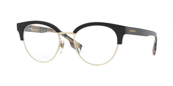 Burberry BE2316 BIRCH Eyeglasses, 3773 BIRCH BLACK/PALE GOLD (BLACK)