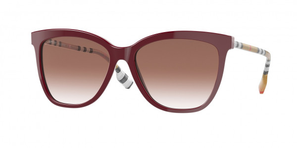Burberry BE4308 CLARE Sunglasses, 39168D CLARE BORDEAUX CLEAR GRADIENT (RED)