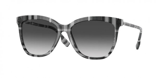 Burberry BE4308 CLARE Sunglasses, 40048G CLARE CHECK WHITE/BLACK GRADIE (WHITE)
