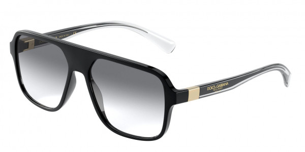 Dolce & Gabbana DG6134 Sunglasses, 675/79 BLACK CLEAR GRADIENT BLUE (BLACK)