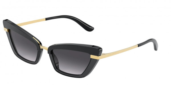 Dolce & Gabbana DG4378 Sunglasses, 32468G BLACK ON TRANSPARENT BLACK (BLACK)