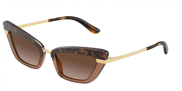 Dolce & Gabbana DG4378 Sunglasses, 325613 HAVANA ON TRANSPARENT BROWN (BROWN)