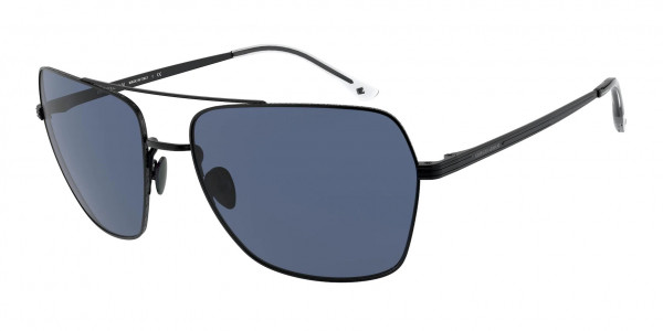 Giorgio Armani AR6105 Sunglasses, 300180 MATTE BLACK BLUE (BLACK)