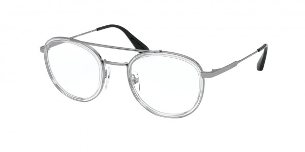 Prada PR 66XV Eyeglasses, 07A1O1 TRANSPARENTGUNMETAL (GREY)