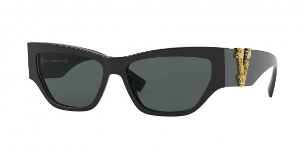 Versace VE4383F Sunglasses, GB1/87 BLACK DARK GREY (BLACK)