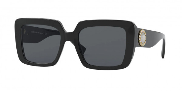 Versace VE4384B Sunglasses, GB1/87 BLACK DARK GREY (BLACK)
