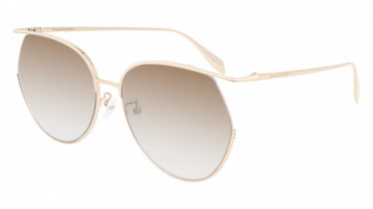 Alexander McQueen AM0255S Sunglasses, 004 - GOLD with PINK lenses
