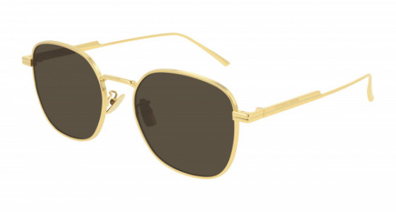 Bottega Veneta BV1014SK Sunglasses, 003 - GOLD with BROWN lenses