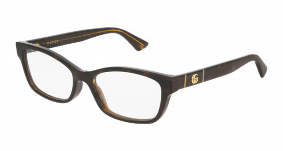 Gucci GG0635O Eyeglasses, 005 - HAVANA with TRANSPARENT lenses