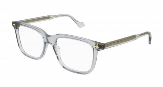 Gucci GG0737O Eyeglasses, 016 - GREY with TRANSPARENT lenses