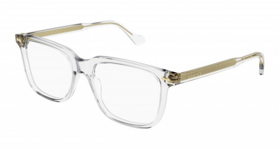 Gucci GG0737O Eyeglasses, 017 - CRYSTAL with TRANSPARENT lenses