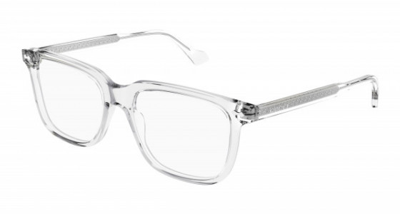 Gucci GG0737O Eyeglasses, 018 - CRYSTAL with TRANSPARENT lenses