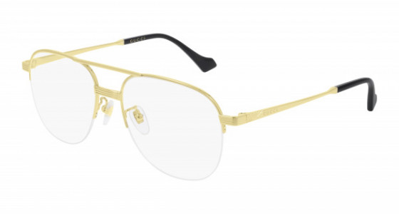 Gucci GG0745O Eyeglasses, 001 - GOLD with TRANSPARENT lenses