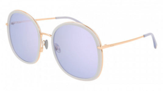 Pomellato PM0081S Sunglasses, 002 - GREY with GOLD temples and VIOLET lenses