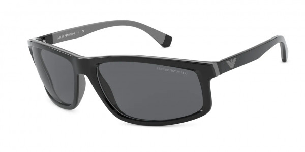 Emporio Armani EA4144 Sunglasses, 504287 MATTE BLACK & RUBBER GREEN GRE (BLACK)