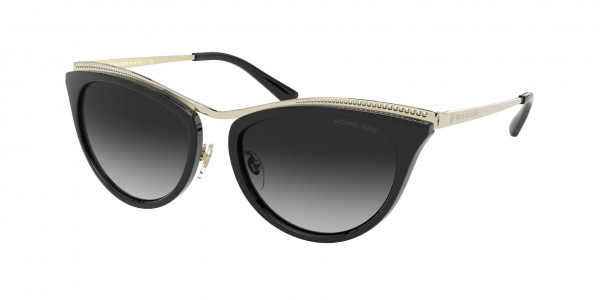 Michael Kors MK1065 AZUR Sunglasses, 10148G AZUR LIGHT GOLD/BLACK GREY GRA (GOLD)