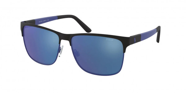 Polo PH3128 Sunglasses, 939955 MATTE BLACK ON MATTE ROYAL MIR (BLACK)