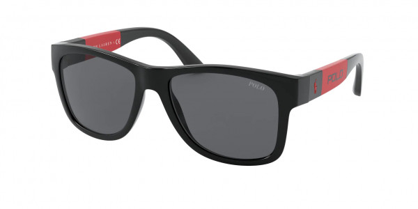 Polo PH4162 Sunglasses, 500187 SHINY BLACK GREY (BLACK)