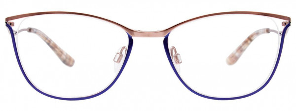 EasyClip EC546 Eyeglasses, 050 - Matt Royal Blue & Matt Light Brown