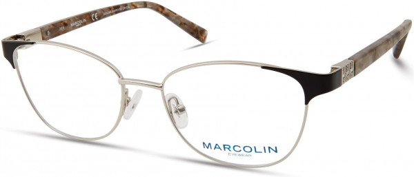Marcolin MA5021 Eyeglasses, 010 - Shiny Light Nickeltin