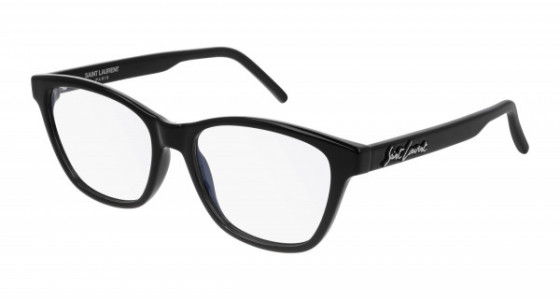 Saint Laurent SL 338 Eyeglasses, 001 - BLACK with TRANSPARENT lenses