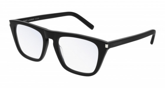Saint Laurent SL 343 Eyeglasses, 001 - BLACK with TRANSPARENT lenses
