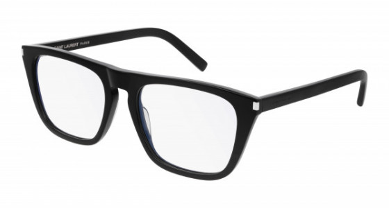 Saint Laurent SL 343 Eyeglasses, 003 - BLACK with TRANSPARENT lenses