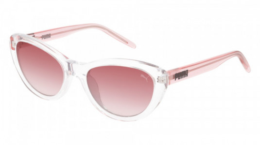 Puma PJ0039S Sunglasses, 002 - CRYSTAL with PINK temples and PINK lenses