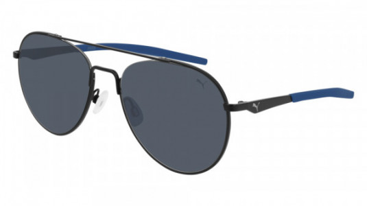 Puma PU0247S Sunglasses, 002 - BLACK with BLUE lenses