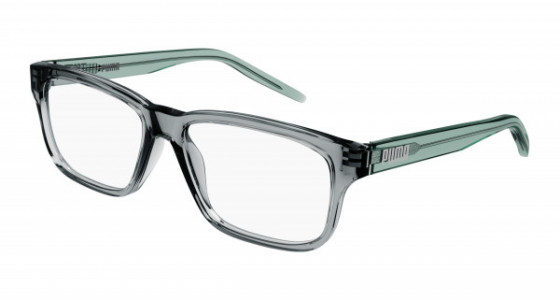 Puma PJ0046O Eyeglasses, 006 - GREEN with TRANSPARENT lenses