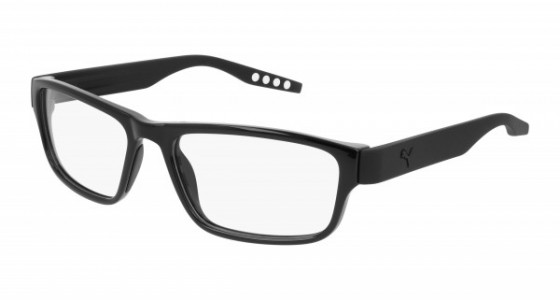Puma PU0273O Eyeglasses, 001 - BLACK with TRANSPARENT lenses