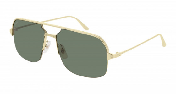 Cartier CT0230S Sunglasses, 002 - GOLD with GREEN lenses