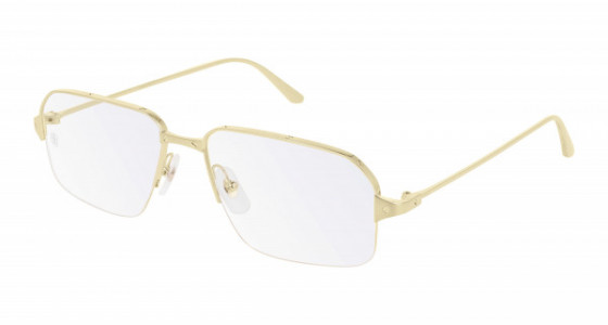 Cartier CT0232O Eyeglasses, 003 - GOLD with TRANSPARENT lenses