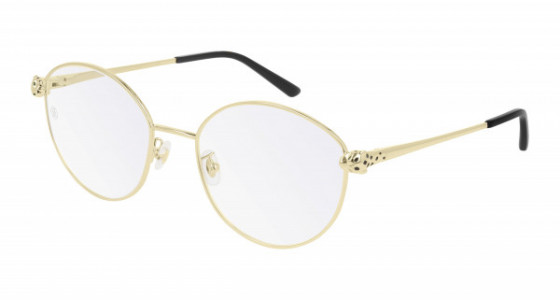 Cartier CT0234O Eyeglasses, 001 - GOLD with TRANSPARENT lenses