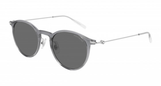 Montblanc MB0097S Sunglasses, 001 - GREY with SILVER temples and GREY lenses