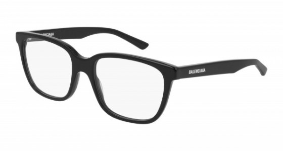 Balenciaga BB0078O Eyeglasses, 001 - BLACK with TRANSPARENT lenses