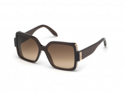 Atelier Swarovski SK0237-P Sunglasses, 36F - Shiny Opal Brown, Golden Shadow Crystals/ Gradient Brown