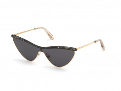 Atelier Swarovski SK0239-P Sunglasses, 30G - Shiny Gold, Multi-Color Crystals, Transp. Pink/ Gradient Brown