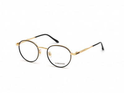 Longines LG5004-H Eyeglasses, 001 - Shiny Endura Gold & Matte Black, Shiny Black