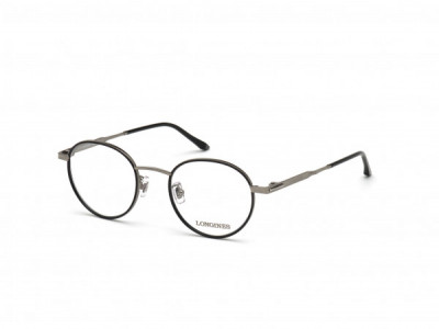 Longines LG5004-H Eyeglasses, 01A - Shiny Gunmetal & Shiny Palladium, Shiny Black