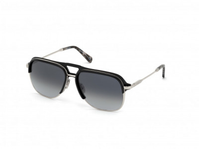 Omega OM0015-H Sunglasses, 05B - Shiny Palladium, Shiny Black, Shiny Grey Havana / Gr. Grey Barberini