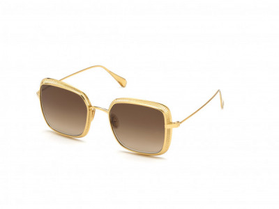 Omega OM0017-H Sunglasses, 30G - Shiny Endura Gold / Smoke Brown W. Flash