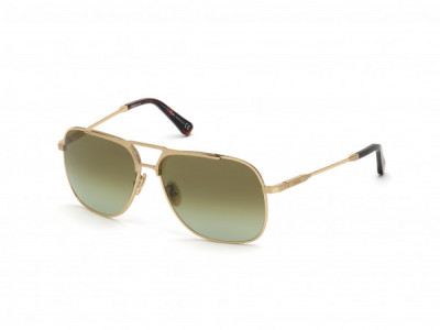 Omega OM0018-H Sunglasses, 32P - Shiny Pale Gold, Shiny Dark Havana / Gradient Green To Brown Barberini