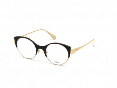 Omega OM5002-H Eyeglasses, 001 - Shiny Endura Gold, Shiny Black