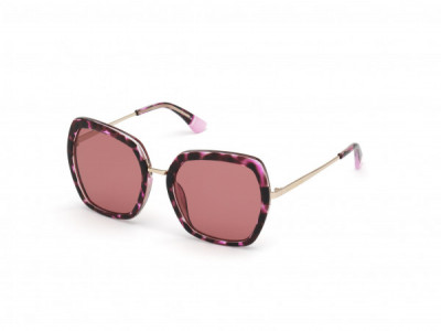Victoria's Secret VS0036 Sunglasses, 56Y - Pink Havana With Shiny Gold Metal, Pink Lens