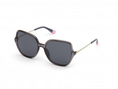 Victoria's Secret VS0042 Sunglasses, 01A - Crystal Black, Dark Grey Lens, Shiny Gold Metal Temple
