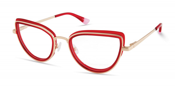 Victoria's Secret VS5020 Eyeglasses, 066 - Red Transparent/gold Rim W/ Gold Star On Temples